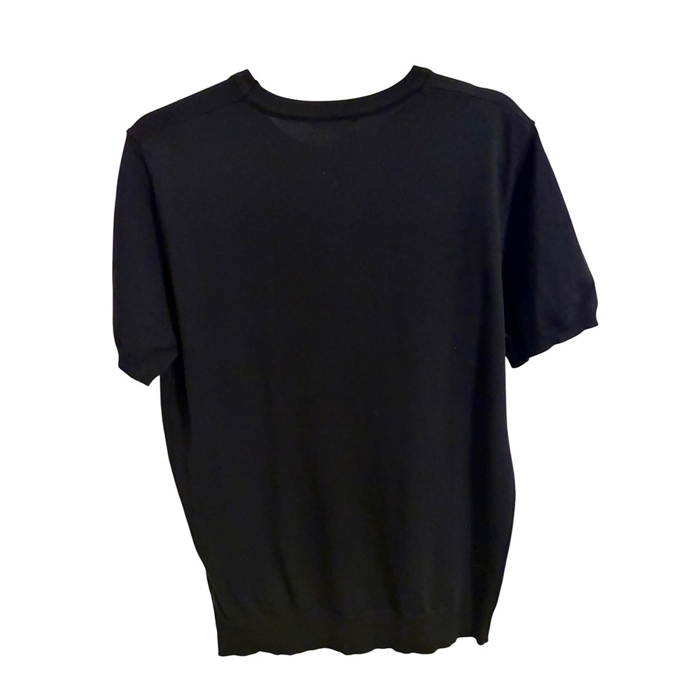 Men's Black Knit Sweater Tee Minimalist Quiet Luxury Old Money Size S - Picture 4 of 7